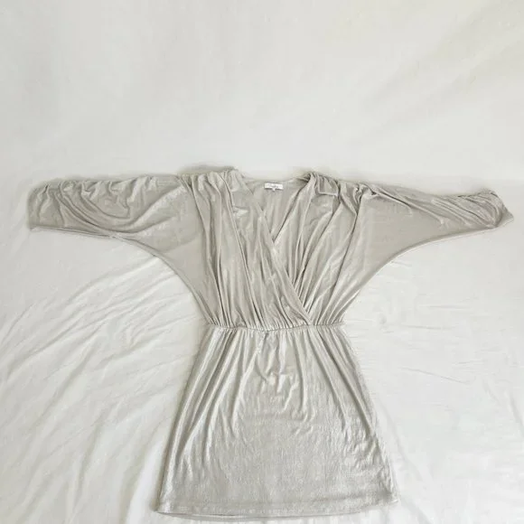 PARKER Silver Metallic Flattering Cocktail Mini Dress Size M NEW NO TAGS! - Picture 5 of 16